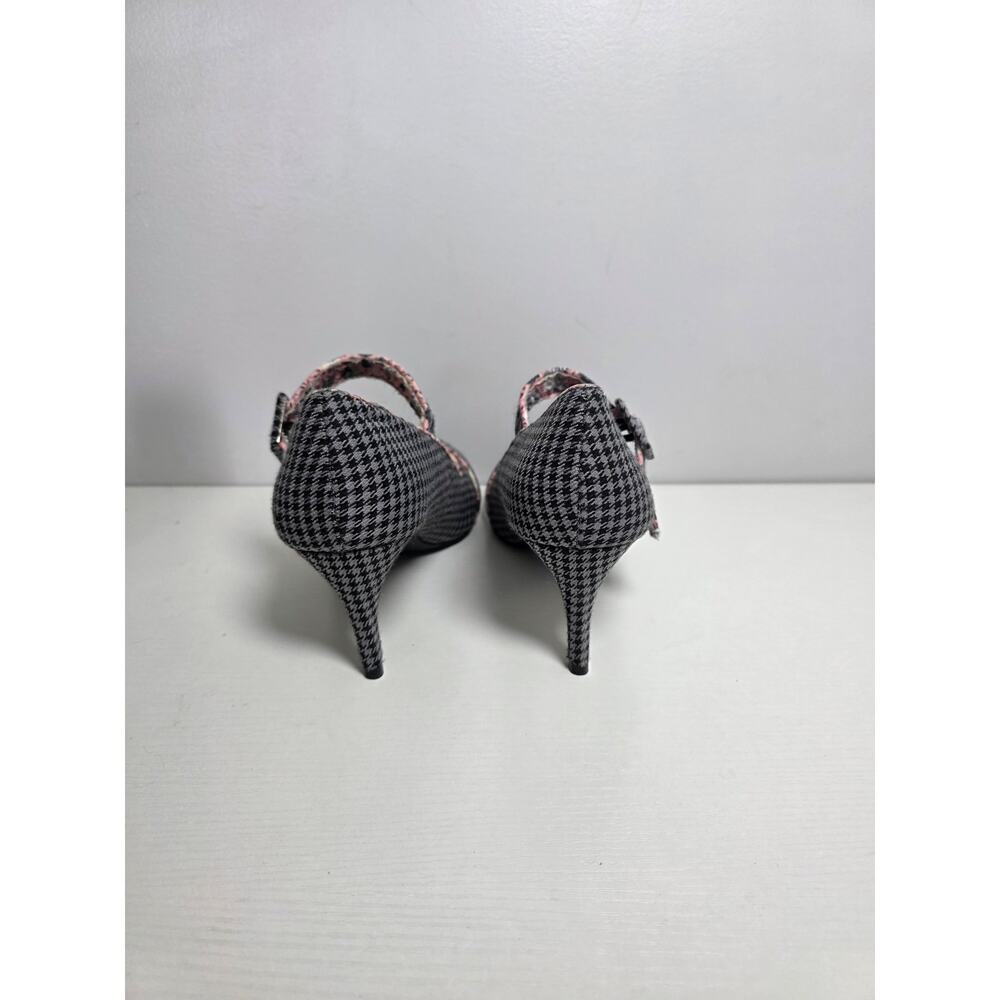 Joe Browns Women’s 10 Pink Grey Houndstooth Heels Unique Cottagecore UK Style - Picture 4 of 8